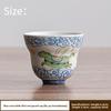 Blue White Porcelain Kung Fu Tea Cup Small Caramel Glaze Ceramic Single Cup Handmade Chinese Gongfu Teaware for Tea Ceremony Hom