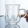 Creative Dairy Cow Mug, Double Wall Glass Cup for Milk Coffee Beer Fruit Juice, Heat Insulation Glass Household Drinkware