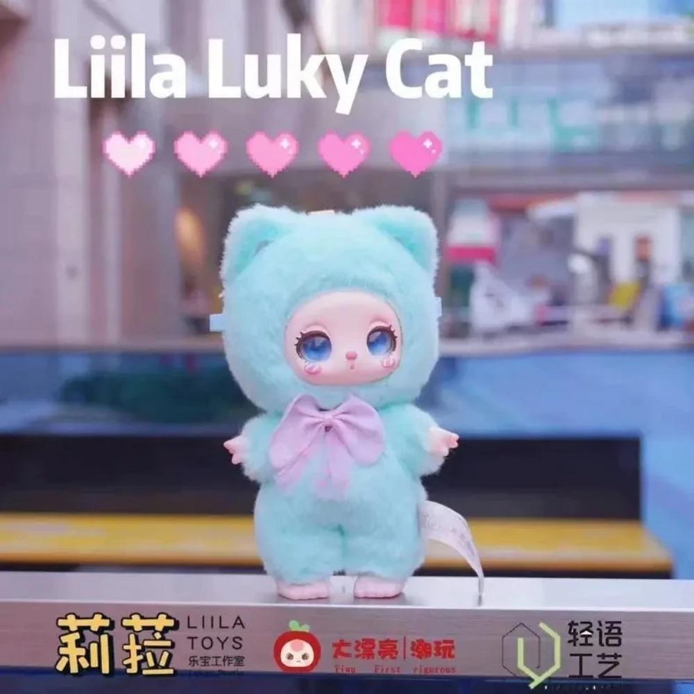 In Stock Liila Lucky Cat Blind Box Lila Lucky Cat Plush Toy Trendy Play Cute Silly Ornament Desk Mystery Box Baby Birthday Gift