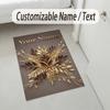 Alfombra de Terciopelo de Cristal con Temática de Jardín Floral Alfombrilla Suave Personalizada con Nombre y Texto Decoración del Hogar