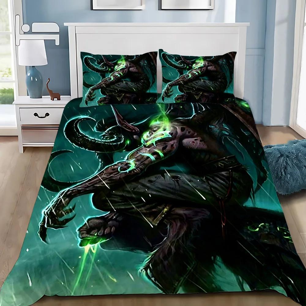 World of Warcraft Bedding Set Soft Comforter Cover With 1/2pcs Pillow Shams For Kids Adults Microfiber Games WOW Quilt Cover