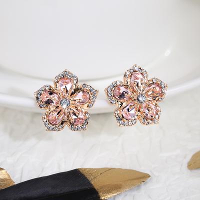 Neue romantische Braut-Hochzeits-Blumen-Ohrstecker, 2 Farben erhältlich, zarte Party-Accessoires, Geschenk, Statement-Schmuck