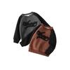 Children's Fleece Sweatshirt for Autumn and Winter, Boys' Fleece Top, Boys' Letter Print Warm Pullover Clothing