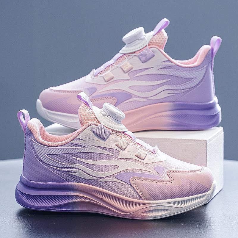 Children Sports Shoes Fashionable Pink Girls Daily Casual Comfortable Tennis Shoes Breathable Lightweight Mesh Running Sneakers