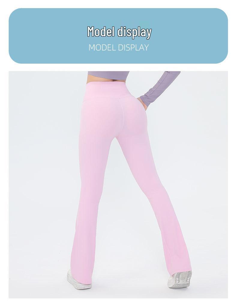 High-Waist Yoga-Hose mit Nude-Gefühl: Schnelltrocknende Micro-Flare Weitbeinige Hose mit Pfirsich-Po-Lifting für Damen