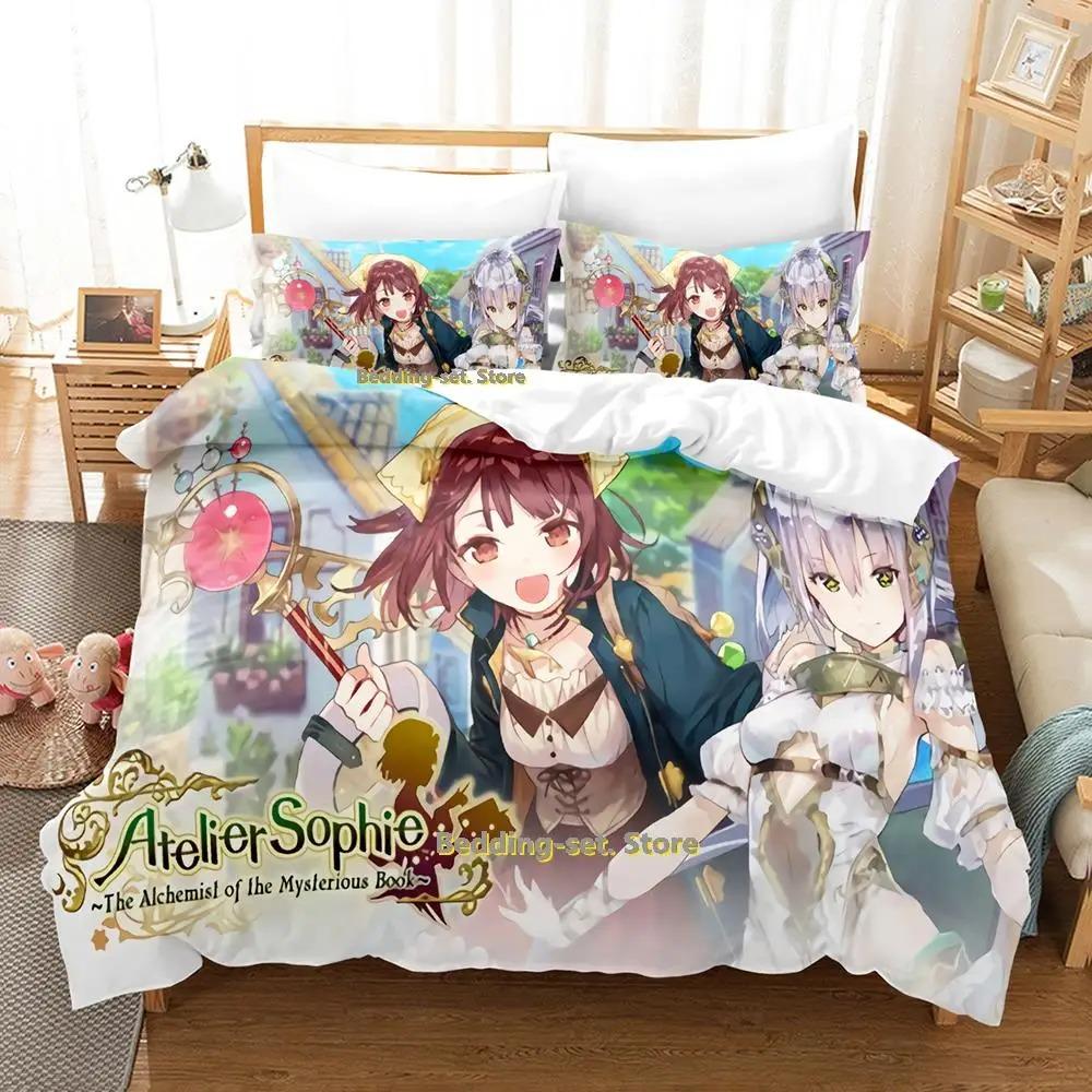 New Atelier Sophie Bedding Set Cartoon Anime three-piece set Adult Kid Bedroom Duvetcover Sets queen bedding set