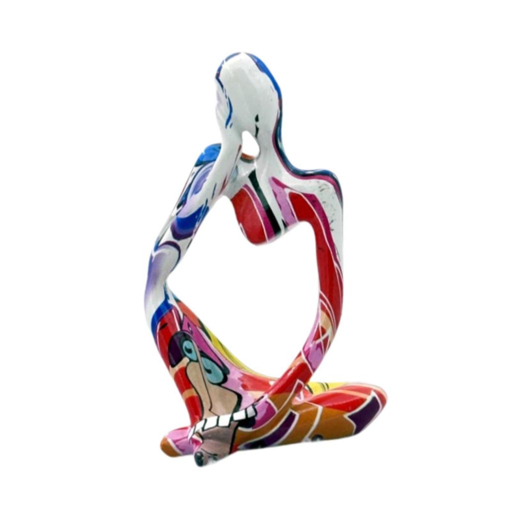 Denker Harzstatue Figur Tischmittelstück Desktop-Dekorationen Abstrakte Skulptur für Bauernhaus Schublade Büro Schrank Schlafzimmer