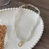 Imitācijas pērļu kaklarota, sakausējuma pērļu čokers, kvadrātveida kulons, sieviešu rotaslietas, meitenes dāvana