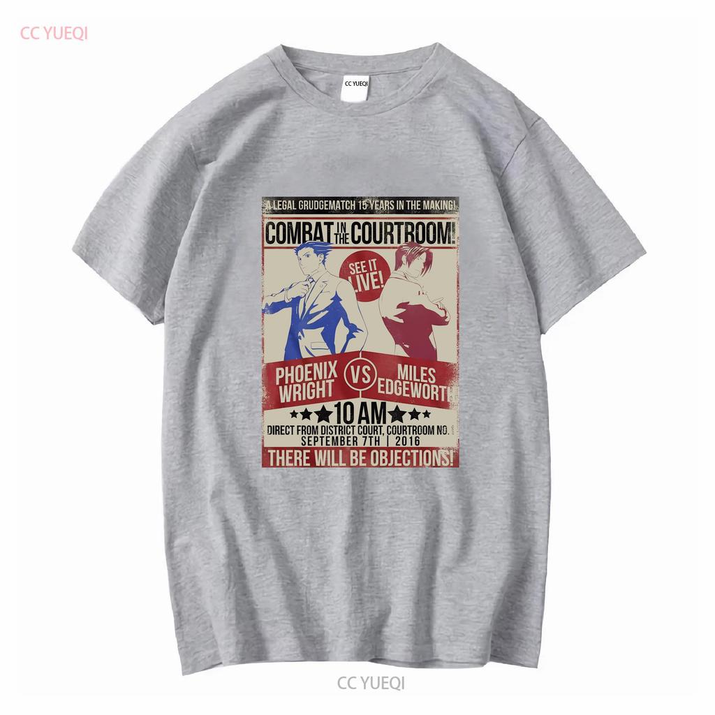 Ace Attorney Fight Heather Adult T Shirt Vintage Washed Designer Clothes Top For Everyday Wear Breathable Fashion Homme