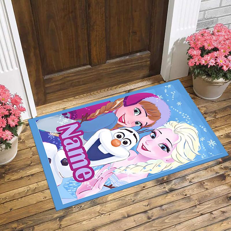 Personalized Name Princesses' Garden Living Room Non-Slip Area Rug Soft Carpet for Bedroom Kids Playroom Sofa,Office Home Decor Doormat