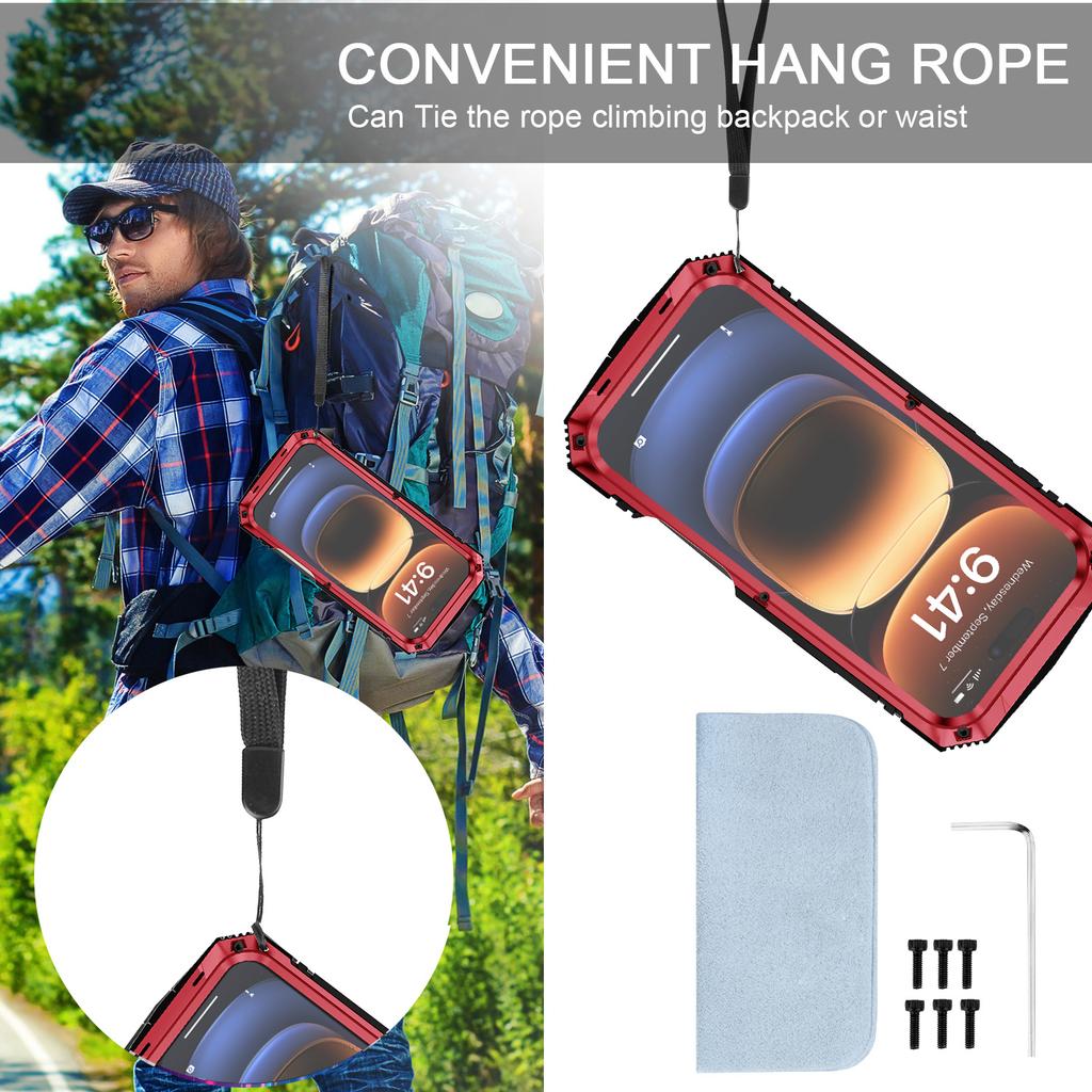 Armor Phone Case for IPhone 17 16 15 14 Plus 13 12 Pro Max Aluminum Metal Screw Bumper Heavy Duty Outdoor Sport Cover Stand