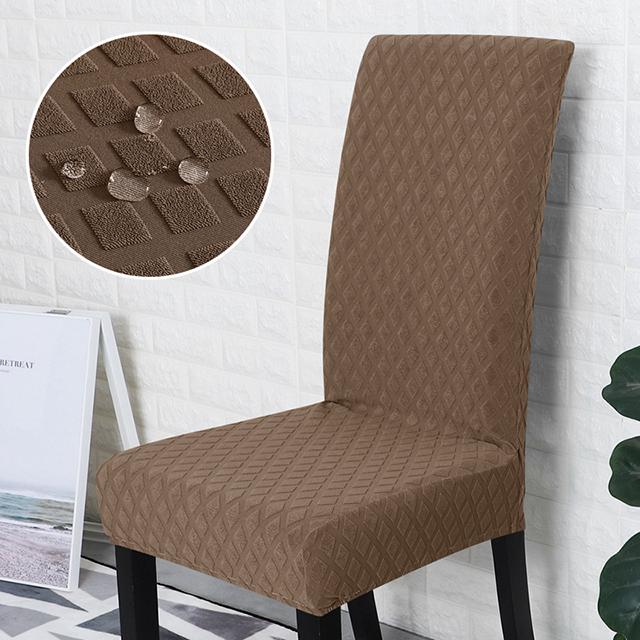 

Вязаный однотонный чехол на стул, эластичный чехол на сиденье для семейного ресторана, кафе, Sarung Kerusi Meja Makan, для стульев, кухни, отеля 1-Pcs верблюд