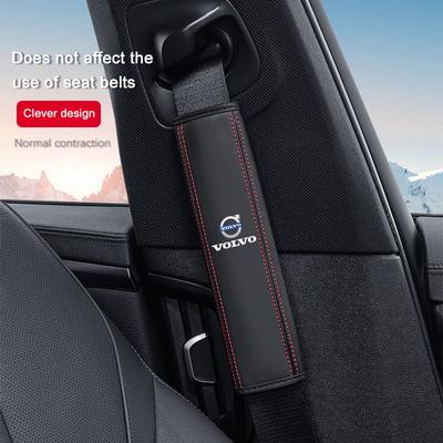 2pcs Car Shoulder Protector Pad Leather Safety Belt Cover For Xc60 Xc90 V40 V60 S60 V50 V90 S80 C40 XC40 V70 XC70 C30 EX90