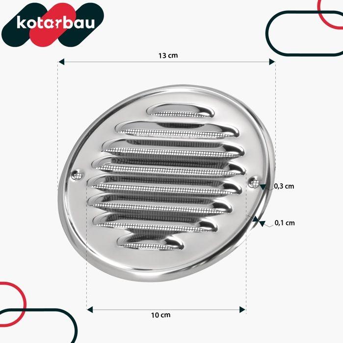 Grille de ventilation - KOTARBAU - 130 mm - Acier inoxydable - Moustiquaire - Facile à installer