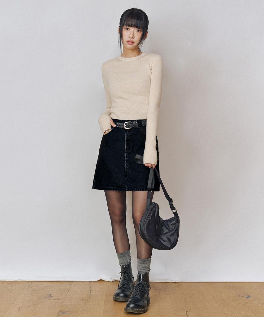 Deketeuumeon [Velvet Denim]Velvet Mini Skirt Dcsk007Black