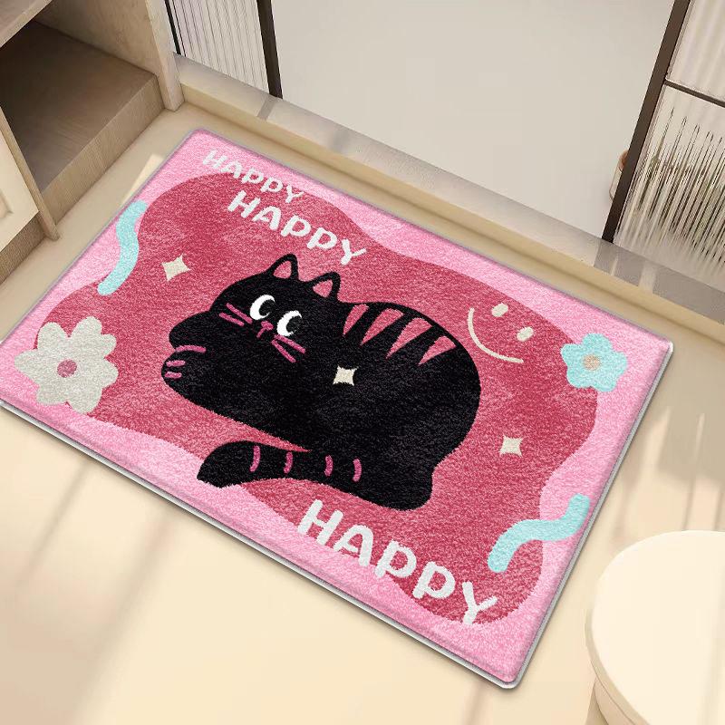 Princess please be happy floor mat cartoon imitation velvet bathroom absorbent toilet wear-resistant door mat