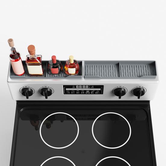 15 Inch Magnetic Spice Rack Mat Flexible Silicone Stove Top Organizer Pad No Installation Heat Resistant Non-Slip Kitchen Gadgets