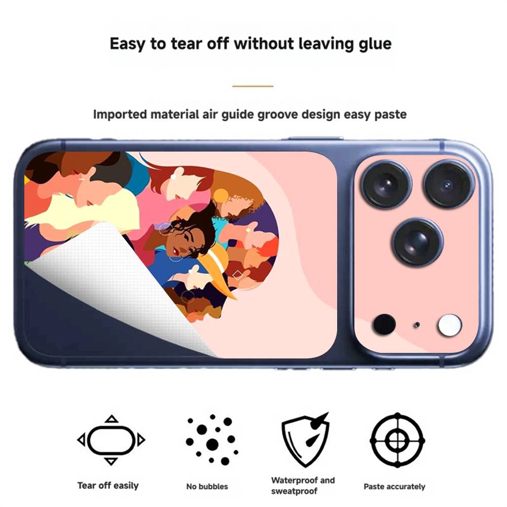 Feminist Feminism Aesthetics Girl Wrap Sticker for iPhone17 pro/17pro max Phone Decal Skin Rear Protector Case Film Full Cover