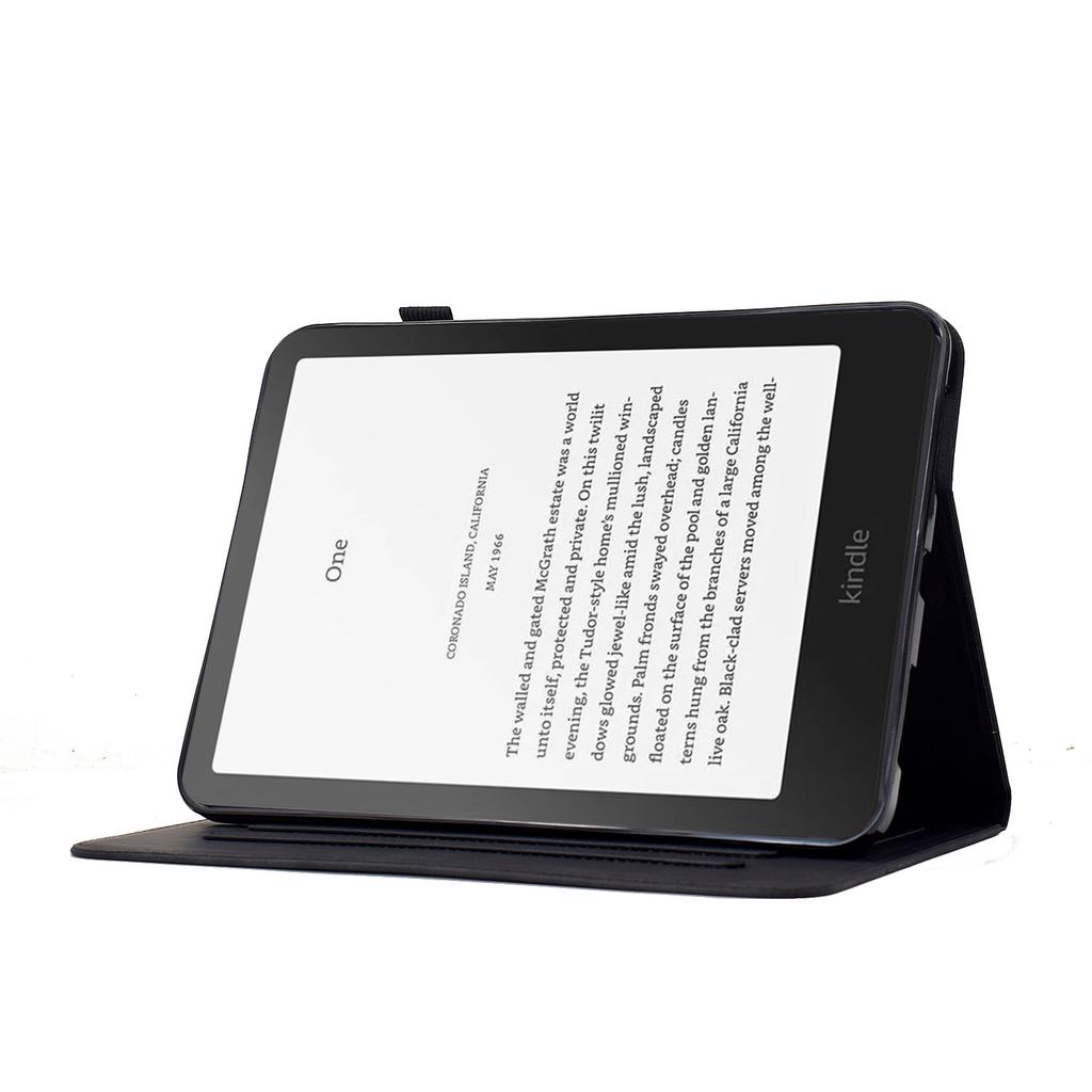 For Amazon Kindle Paperwhite (2024) Case Imprinted Plum Blossom Stand Card Slots Leather Tablet Cover with Auto Sleep/Wake