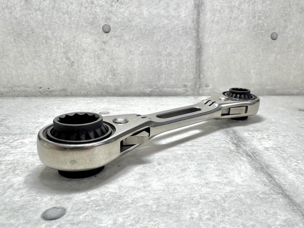 Amori Universal Lightweight Ratchet Wrench with Short Swivel Stubby 4 Drop x 12mm x 4-in-1 Sockets, Head, Ratchet, Sizes, Compact, Lightweight, Mini,