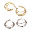 1 Pair Gold/Silver Hoop Earrings for Women, Chunky Triple Split Hoop Earrings, Multi Hoop Statement