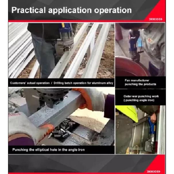 Mhp-20 Electric Hydraulic Punching Machine 1200W Throat Depth 50mm Punching Machine Angle Iron Channel Steel Punching Machine