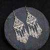 Retro Tibetan silver fringed earrings women's long temperament versatile earrings fashion personality vacation earrings