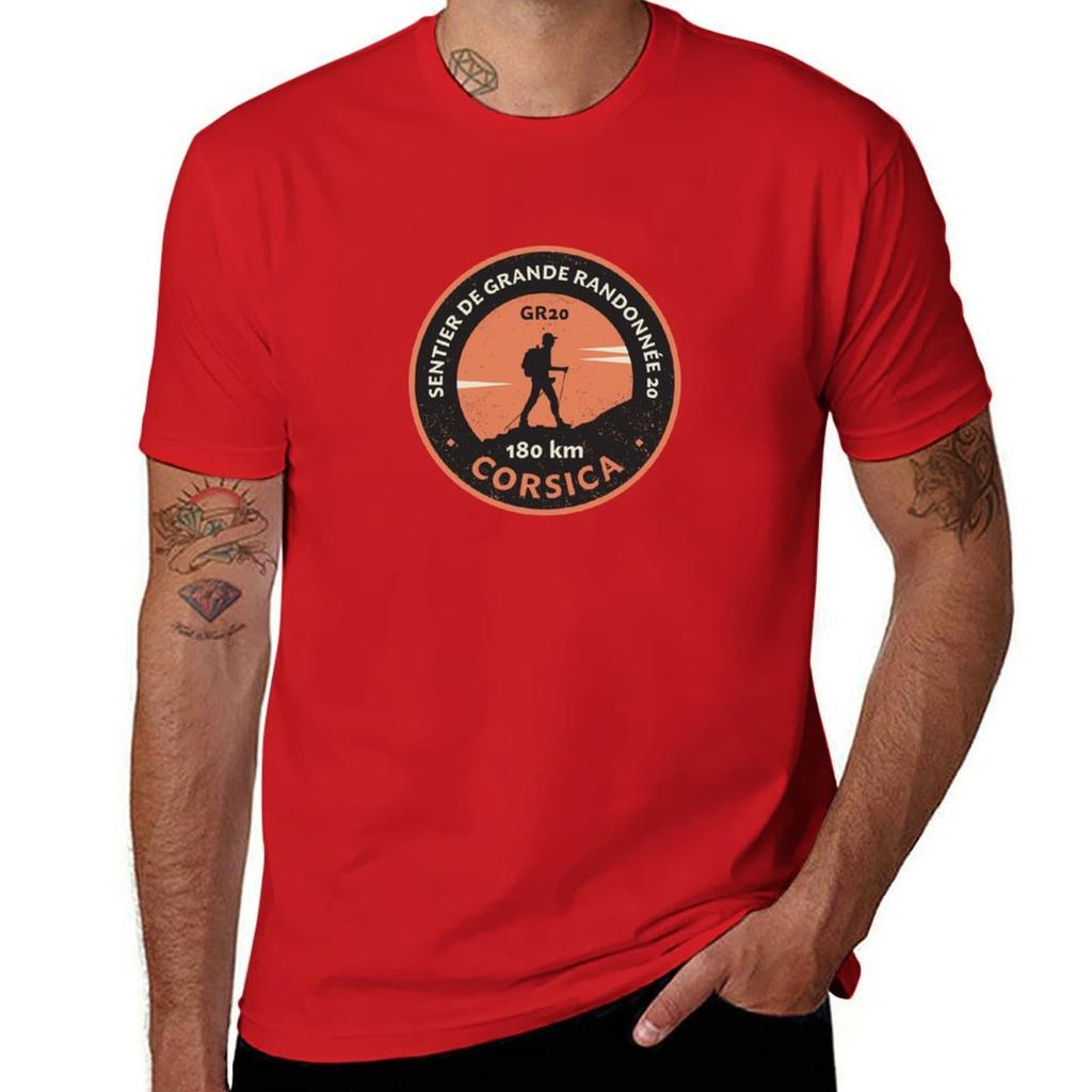 GR 20, Corsica T-Shirt Summer Tops Sublime Blacks Summer Clothes Mens T Shirt Graphic