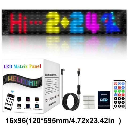 2026 Smart LED Soft Screen Car Sticker Scrolling Display for Car Rear Window 16x96