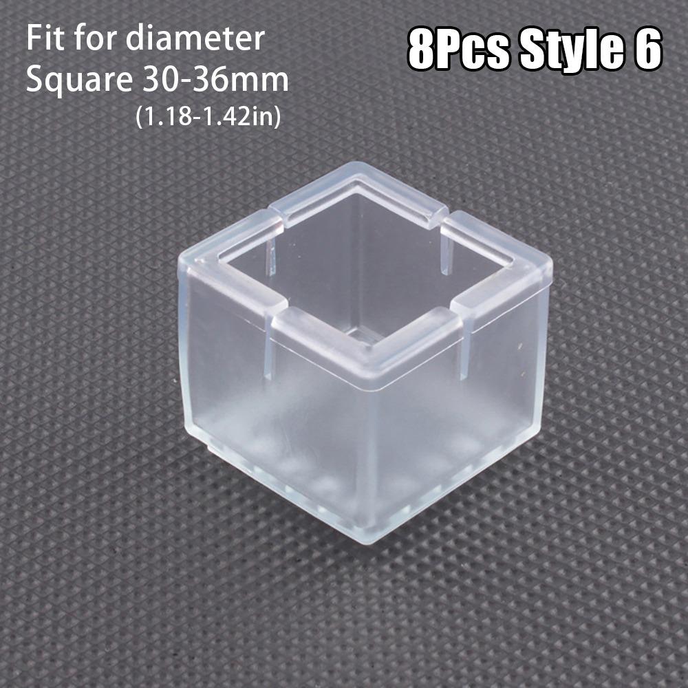 8 Stück Anti-Rutsch Tisch- und Stuhlbein-Kappen Verschleißfeste Möbelbeine Bodenschutz-Pads Verdickte PVC Transparente Beinabdeckungen