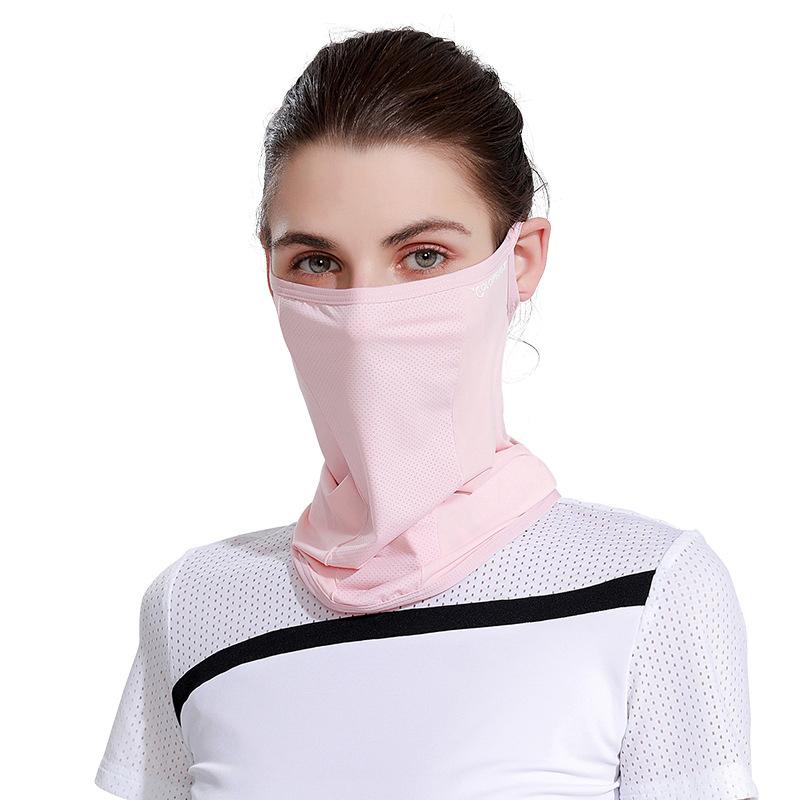 Ice Silk Sunscreen Mask Women Summer Anti-Uv Quick-Drying Face Cover Scarf Breathable Lady Neck Protection Hanging Ear Headband
