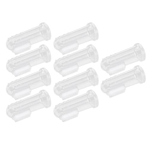 10 Finger Toothbrushes for Toddlers, with Box, Transparent Shell
