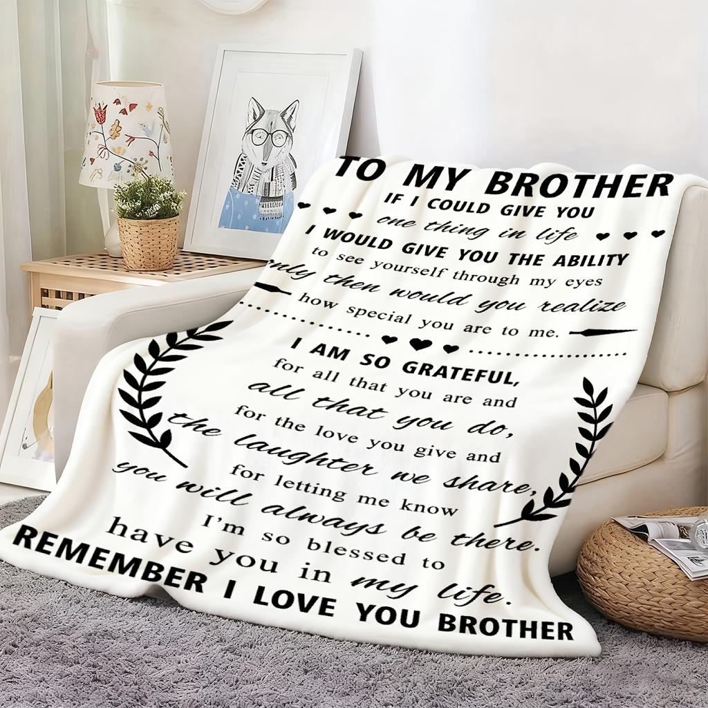 Brother Gift Soft Flannel Blanket for Men, Birthday Gifts for Brother from Sister, Local Warehouse Cozy Throw