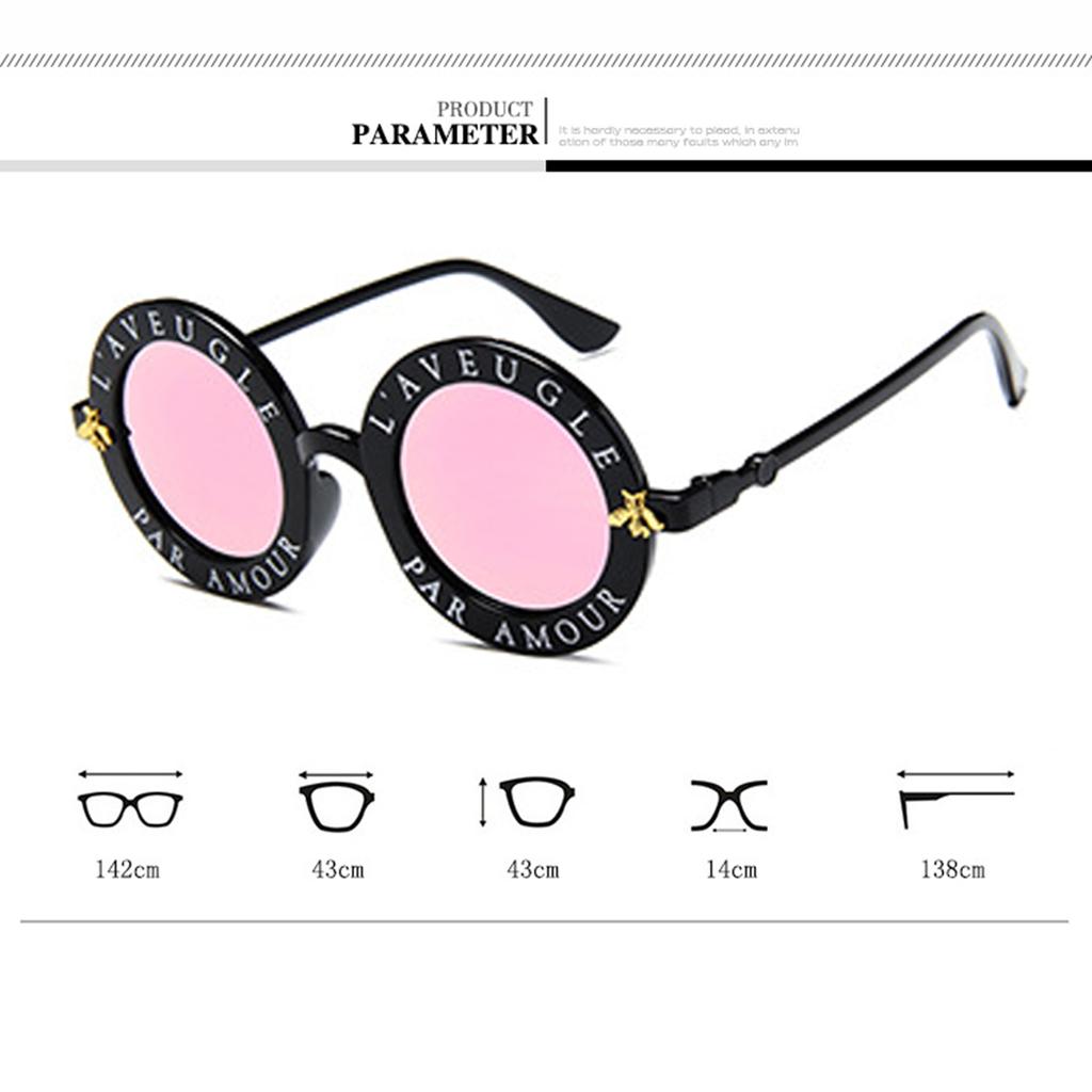 European and American Trends New Sunglasses Ladies Round Frame Burt's Bees Sunglasses Fashion Letters Online Celebrity Glasses.