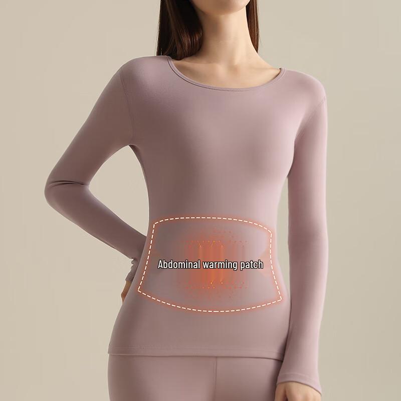 Gujin Women's Thermal Underwear Set with Wool Padding