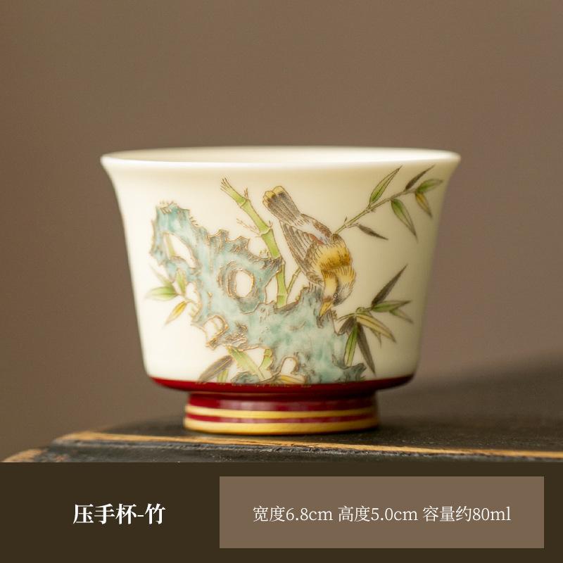 

80ml High-end Beige Matte Orchid Ceramic Teacup Tea Bowl Sample Tea Cup Tea-tasting Personal Cup Jianzhan Master Cups Tea Items As your choose