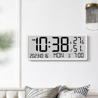 Creative LCD Multi-functional Wall Clock Living Room Clock Simple Modern Alarm Clock Big Screen New Electronic Clock 8303Y01
