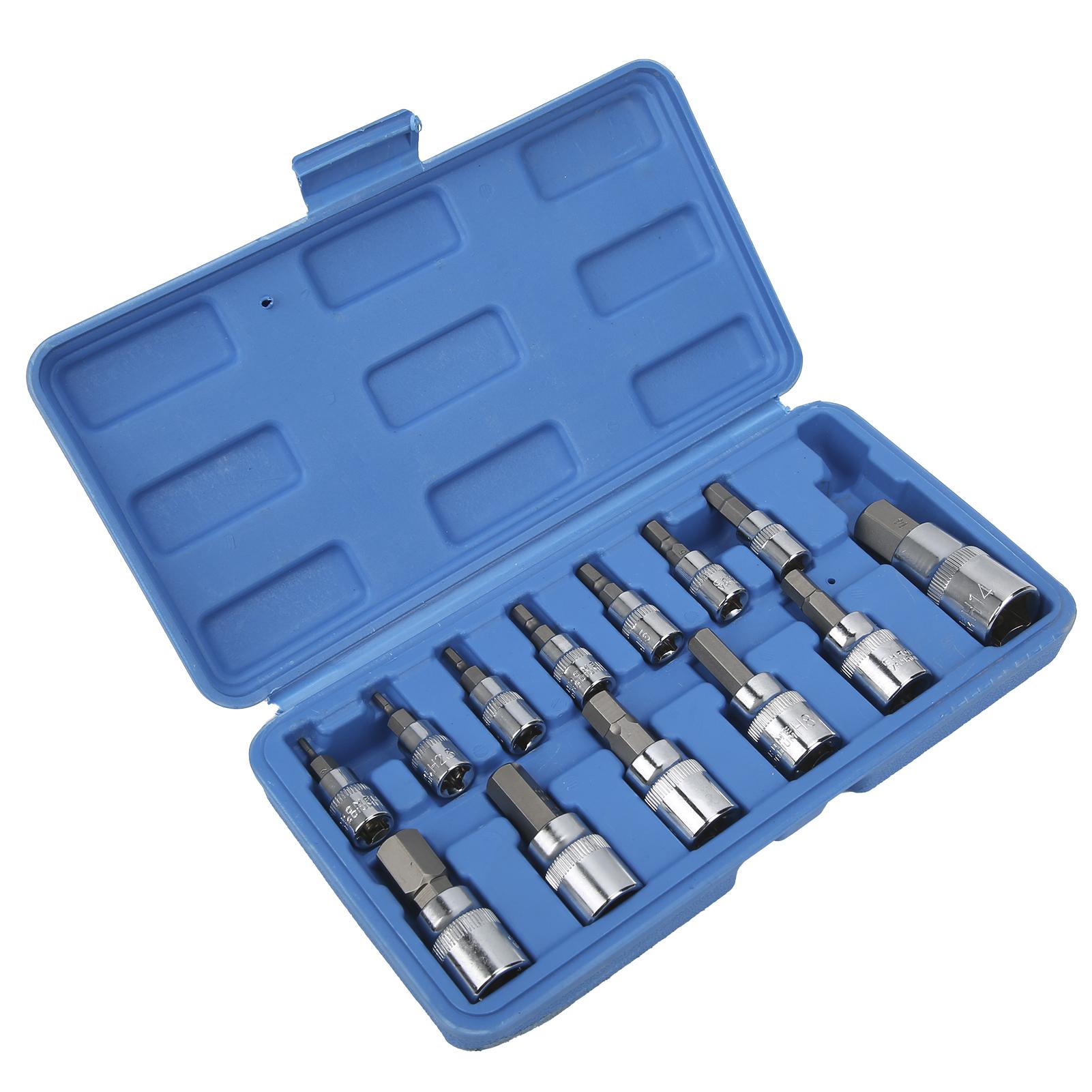 

Квадратный гаечный ключ Набор шестигранных торцевых головок 1/4 дюйма 3/8 дюйма 1/2 дюйма Автомобильное обслуживание Ремонт с ящиком для инструментов