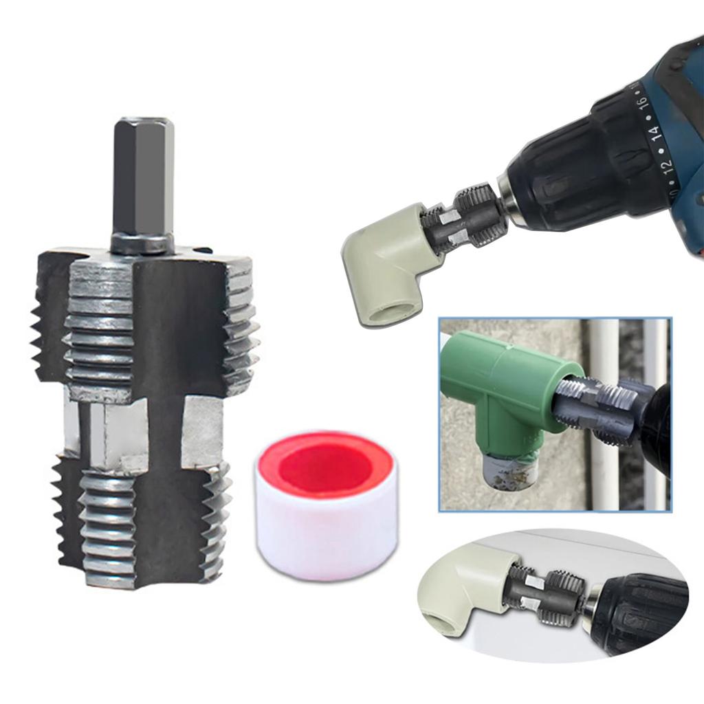Bohrmaschinenkompatibler PVC-Rohrgewindeschneider PVC-Gewindeschneiderwerkzeug Kunststoffrohr Gewindebohrer Schneideisen Rohrgewindeschneider Zubehör