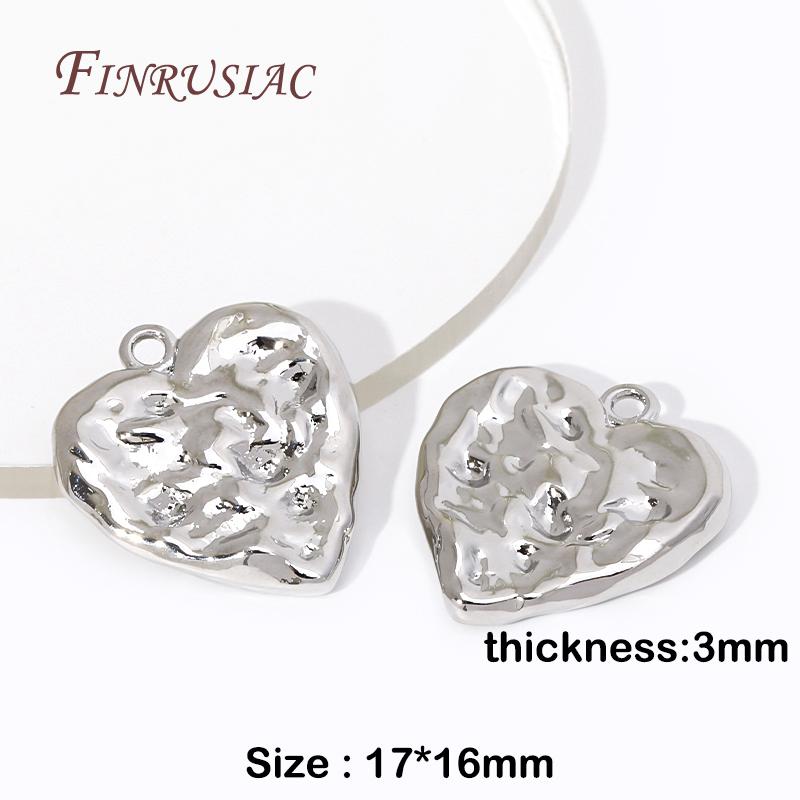 

Trendy Heart Charms 18K Gold Plated/Rhodium Pendants For Necklace Jewelry Making DIY Accessories Drop Pendant For Earrings 2 Pieces
