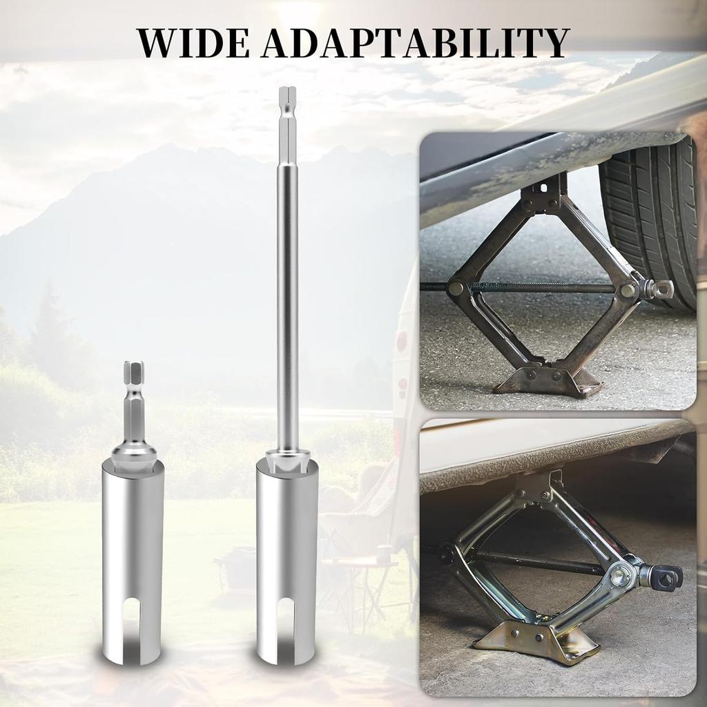 Scissor Jack Slotted Drill Adapter, Compatible With RV Manual Scissor Jacks, C Jacks, Camper Trailer Pop-Up Stabilizers, Effortless Lifting For RV