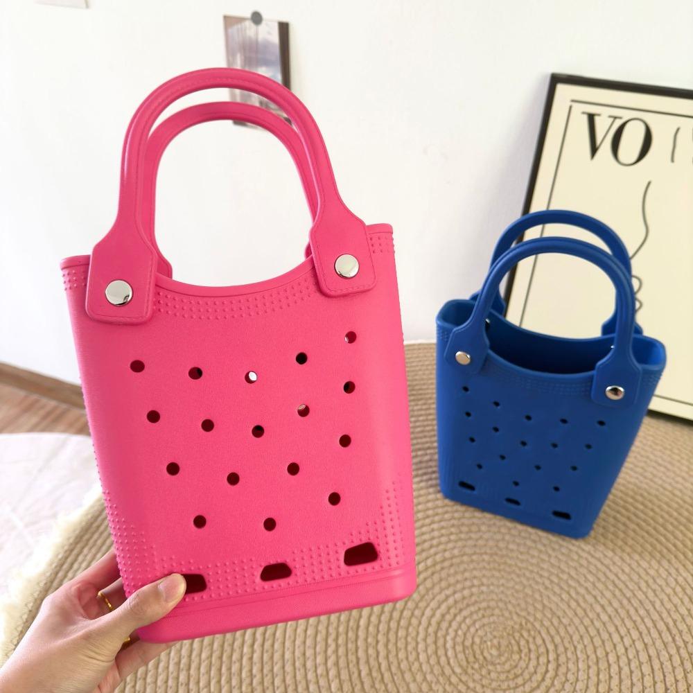 

Solid Color Women Tote Handbag Summer Storage Baskets Jelly Beach Bags Waterproof Beach Bag Sports темно-синього кольору