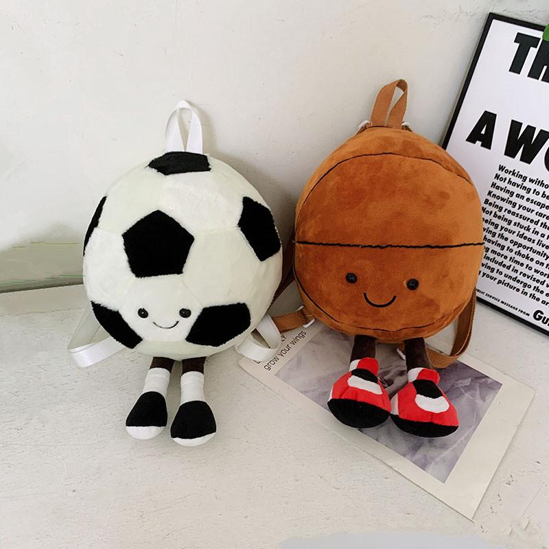 Cute In Style Basketball Football Fun British Doll Backpack Birthday Gift Kindergarten Primary School Raw Plush