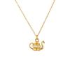 18K Gold-Plated Stainless Steel Opal Aladdin's Lamp Pendant Necklace for Women