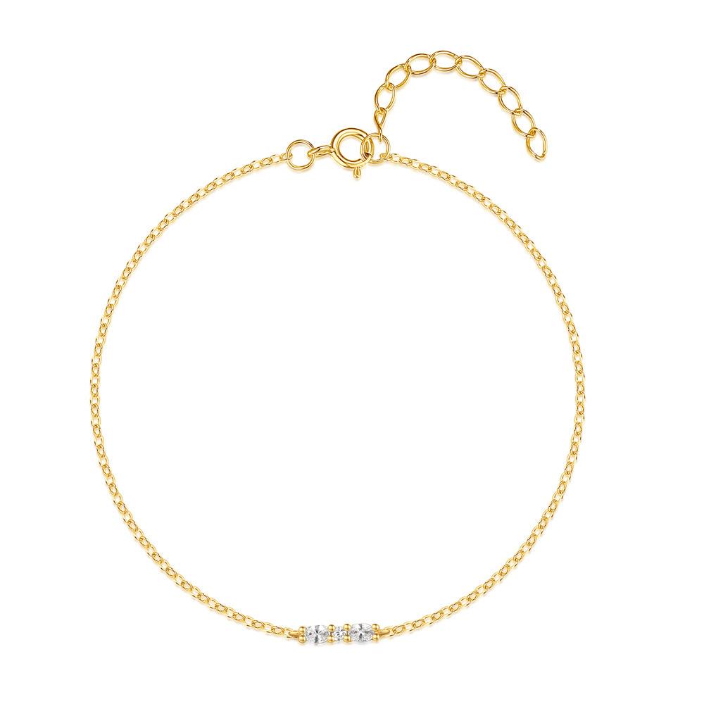 S925 Sterling Silver Horse Eye Splicing Diamond Versatile Fashion Bracelet Simple Commuter Bracelet Bracelet