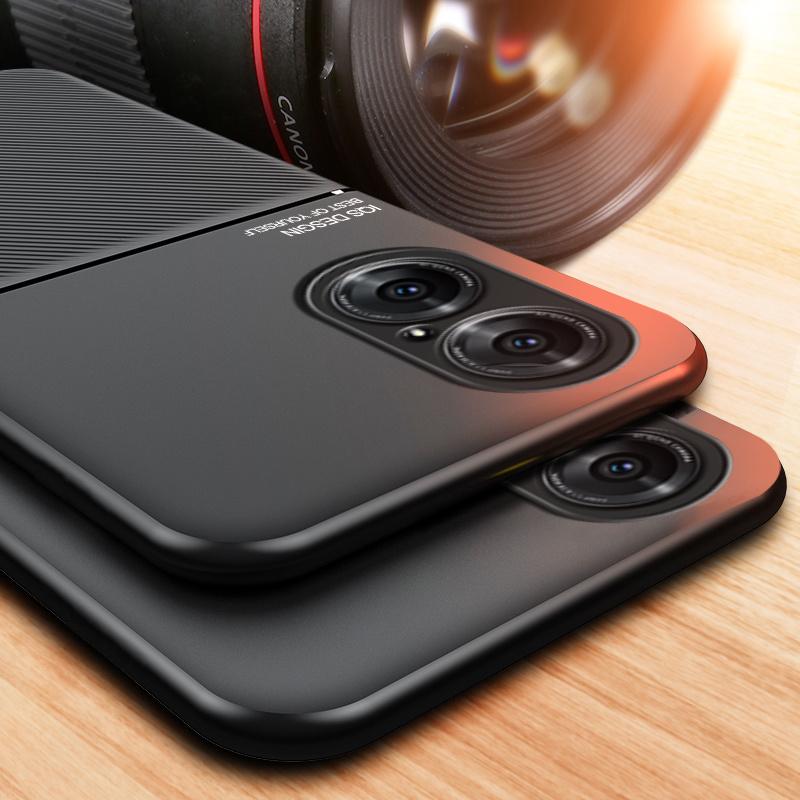 For Huawei P50 P 50 Pro Case Car Magnetic Holder Leather Texture Phone Cases For Huawei P50 Pro P50Pro Soft Bumper Back Cover