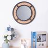 Woven Rattans Round Makeup Mirrored Innovative Art Decors Bathroom Bohemian Wall Hangings Mirrored Living Room Decorations