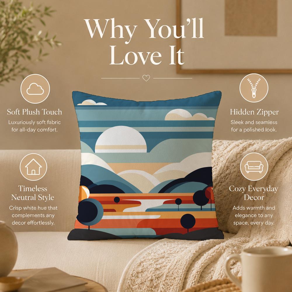 Art G-Geometric LandscapeS Cushion Cover Double-Sided Printed Pillow Cover Hypoallergenic Dust-Mite Proof