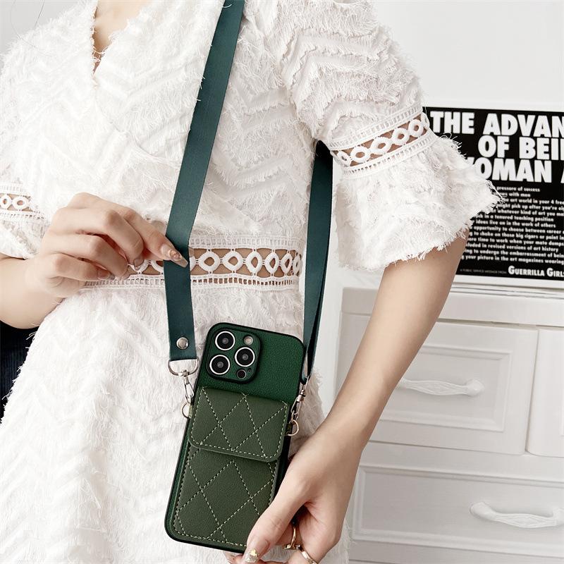 iPhone 17 Pro/16 Pro Max/14/13 Crossbody Hülle mit Kartenfächern & Riemen