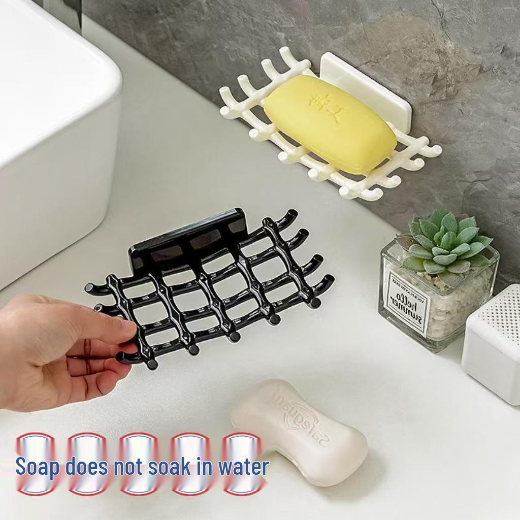 

Настенная сетчатая мыльница - Защита от ржавчины, Без скопления воды, Мыльница на присоске и полка для хранения в ванной White 1-piece set with 1 adhesive hook